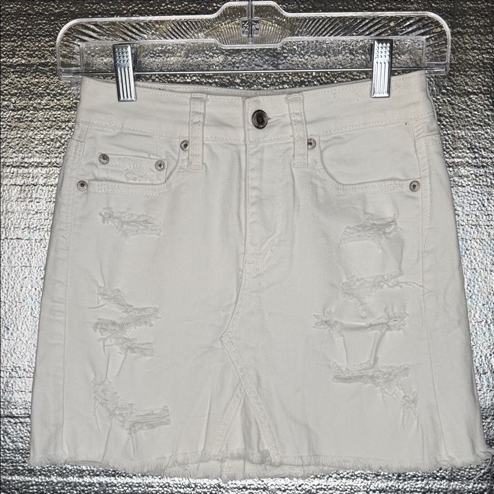 American Eagle Outfitters White Denim Skirt